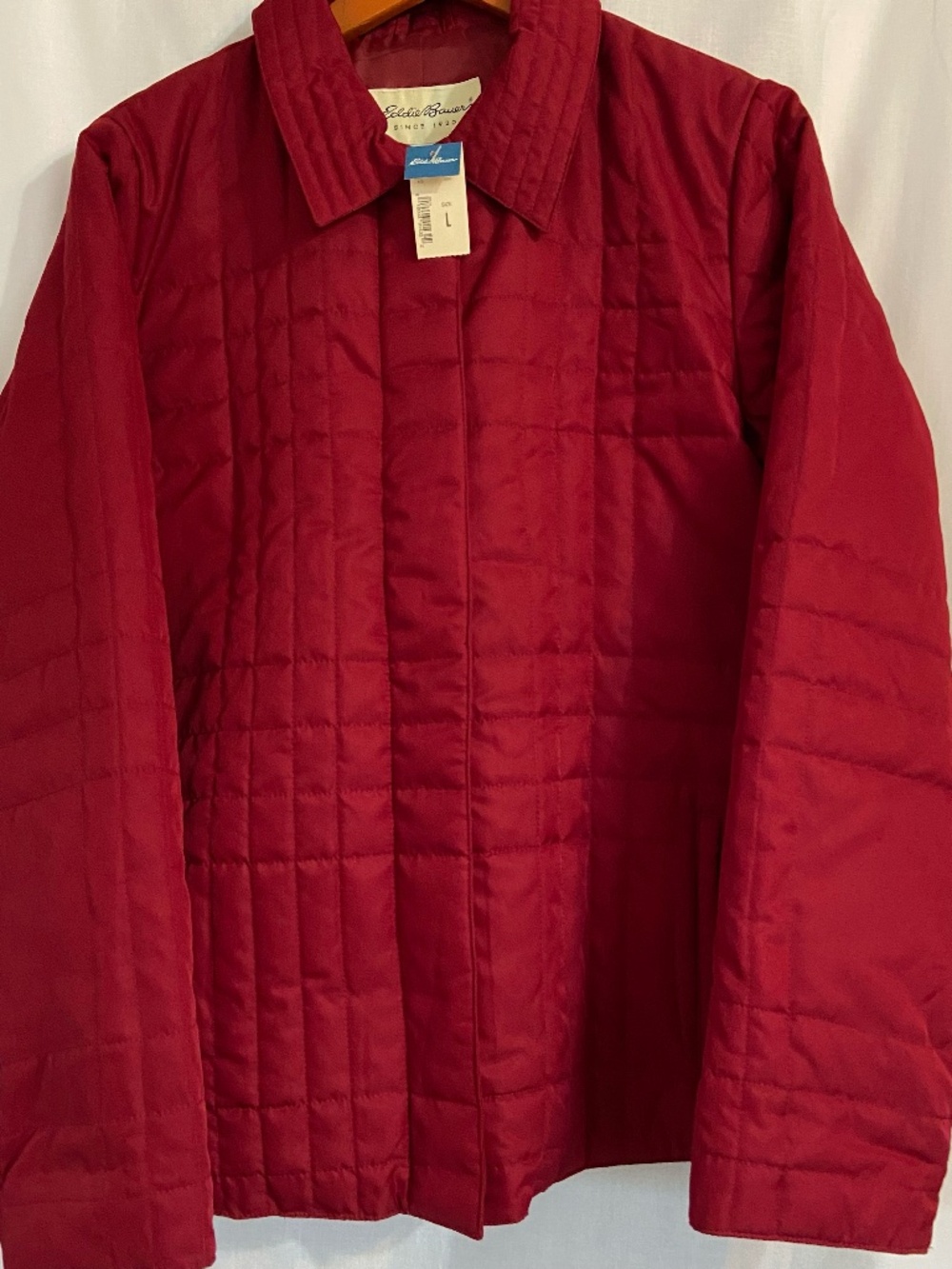 Eddie Bauer Quilted Jacket Coat Red Women's Size Large NEW WITH TAGS